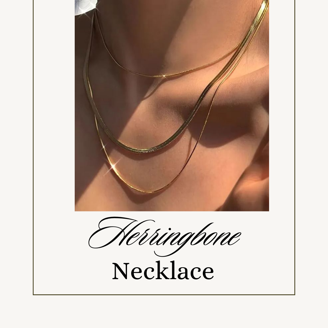 Silver Color Herringbone Necklace