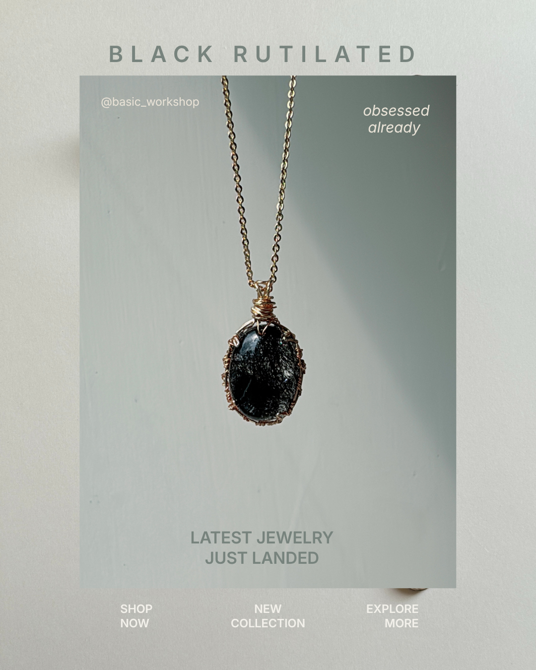 Black Rutilated Handcrafted Necklace
