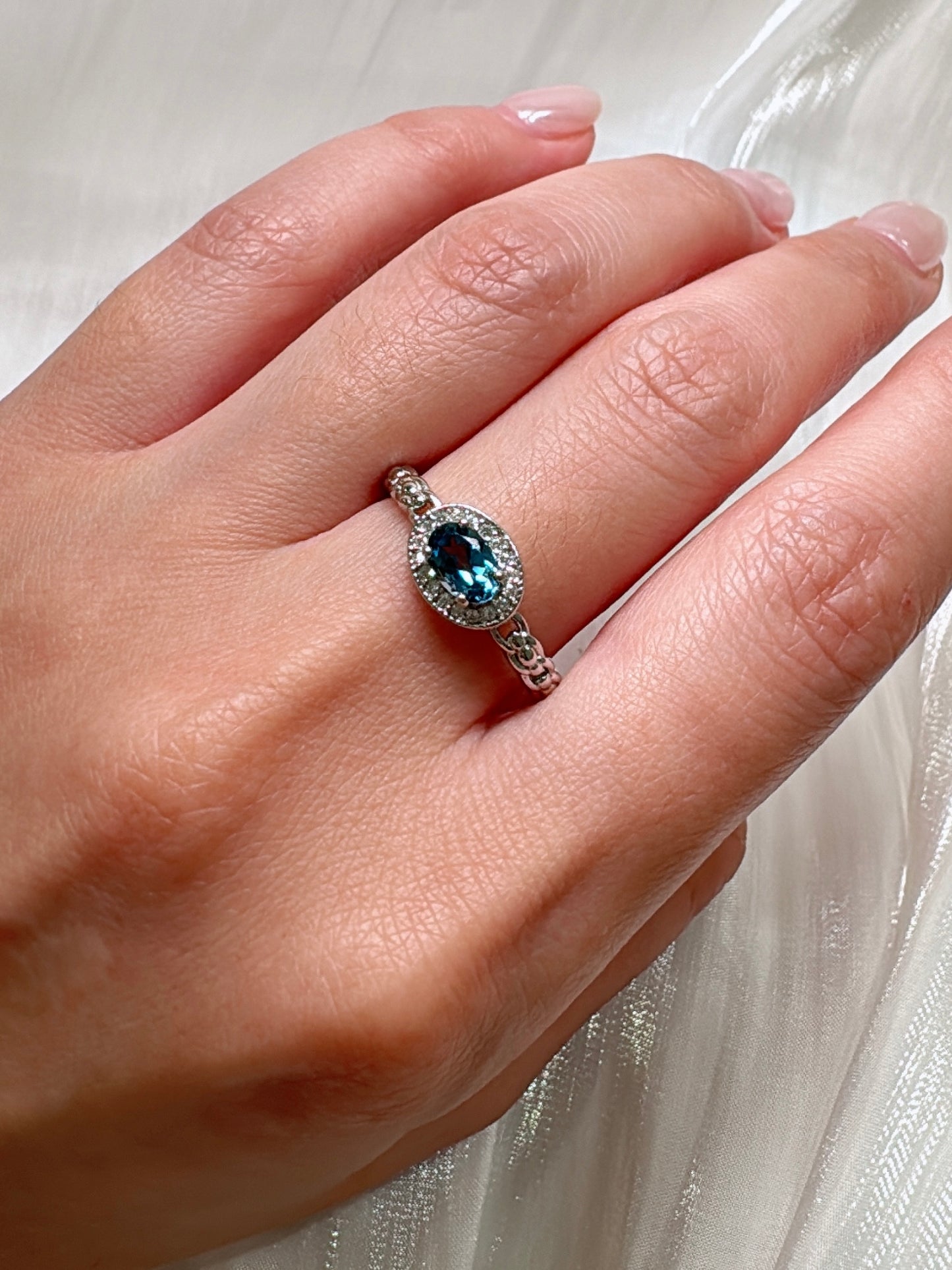 London Blue Topaz Chain Ring