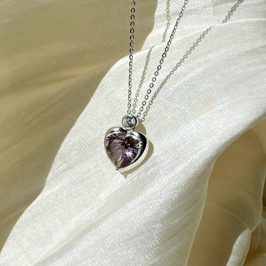 Ametrine heart-shaped necklace