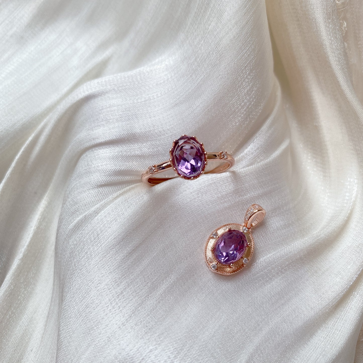 Ornate Elegance - Amethyst Rings and Necklaces