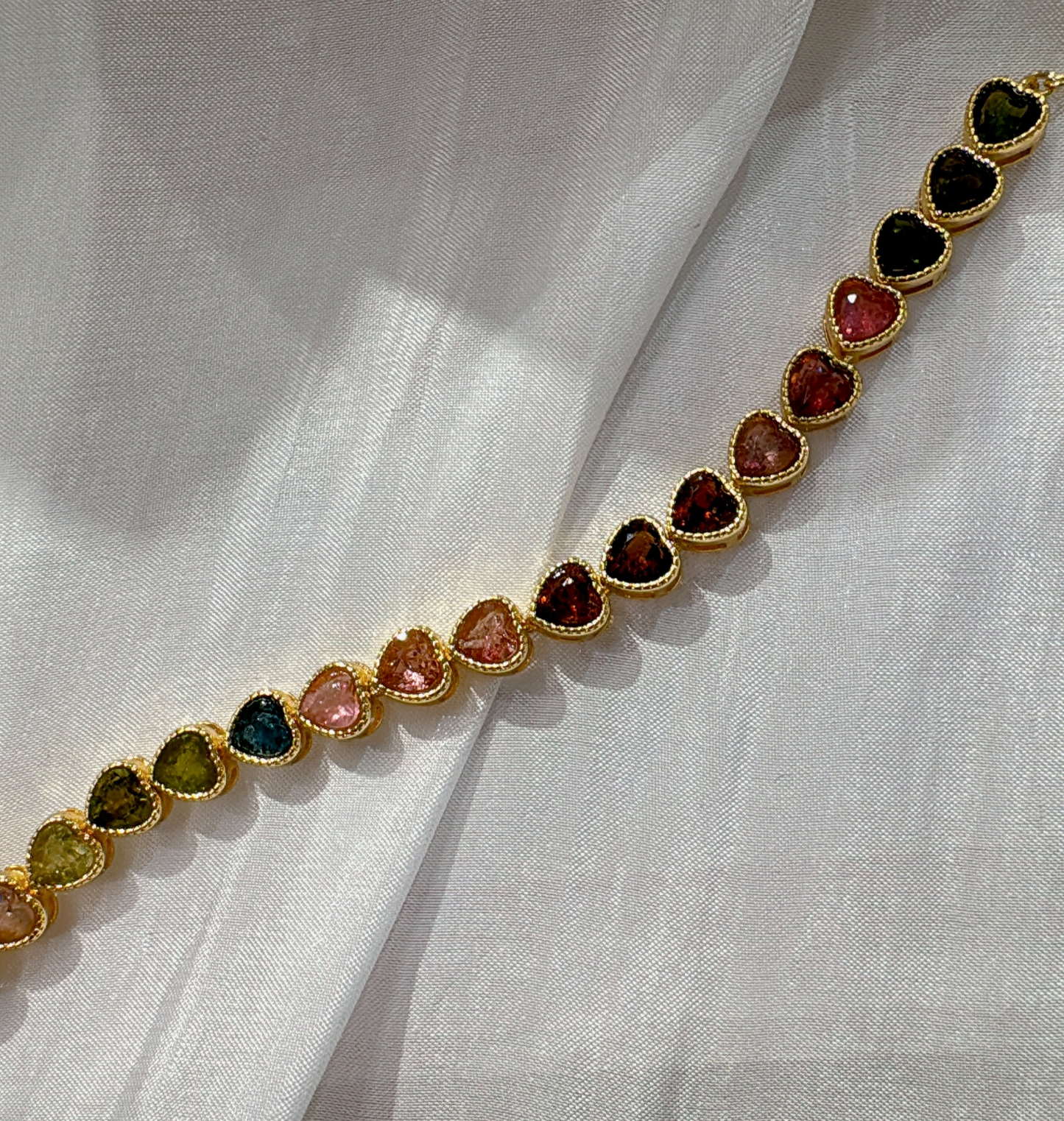 Tourmaline Heart Shape Bracelet