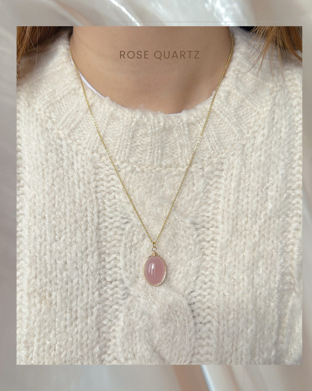 Solace Rose Quartz Long Necklace
