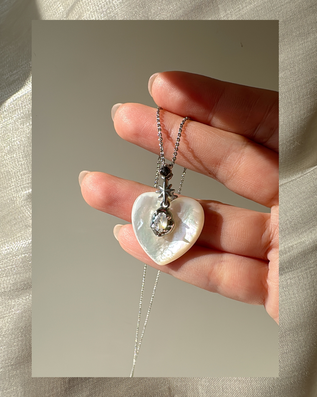 Mother of pearl Heart Necklace