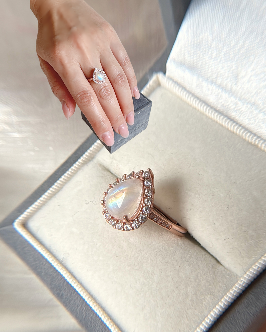 Pear-Shape Moonstone Rings