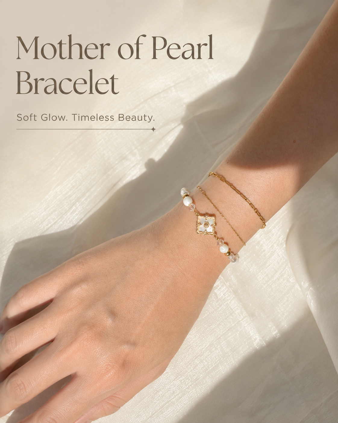 Mother Of Pearl Clover Bracelet
