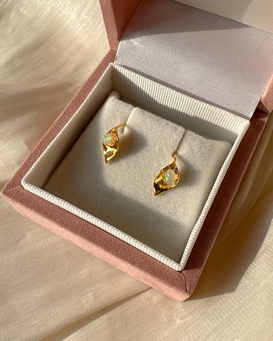 Leaf of Light Opal Earrings