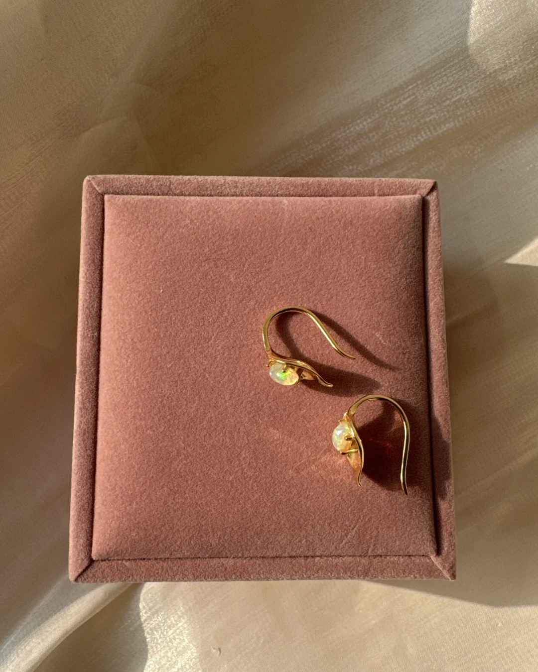 Leaf of Light Opal Earrings