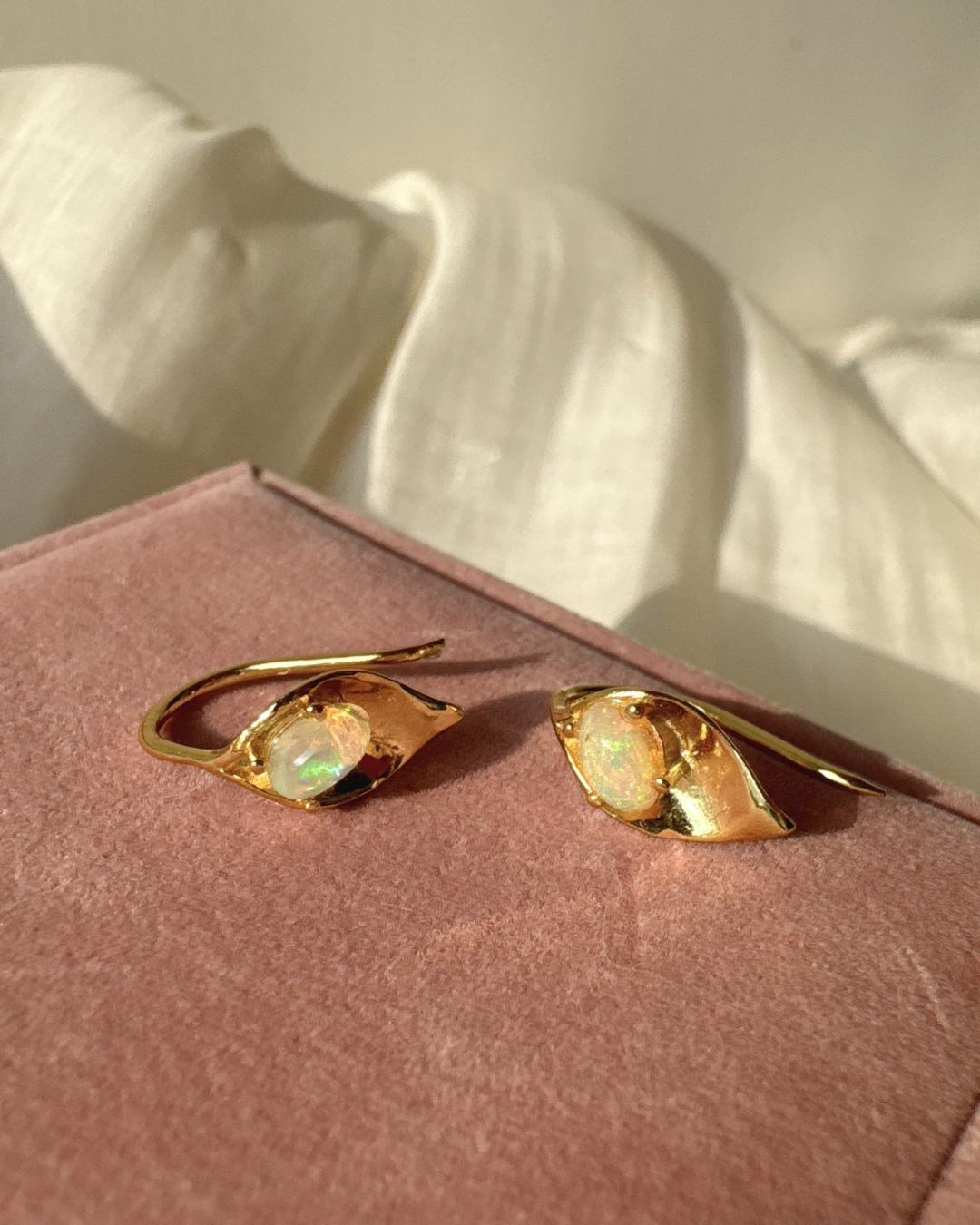 Leaf of Light Opal Earrings