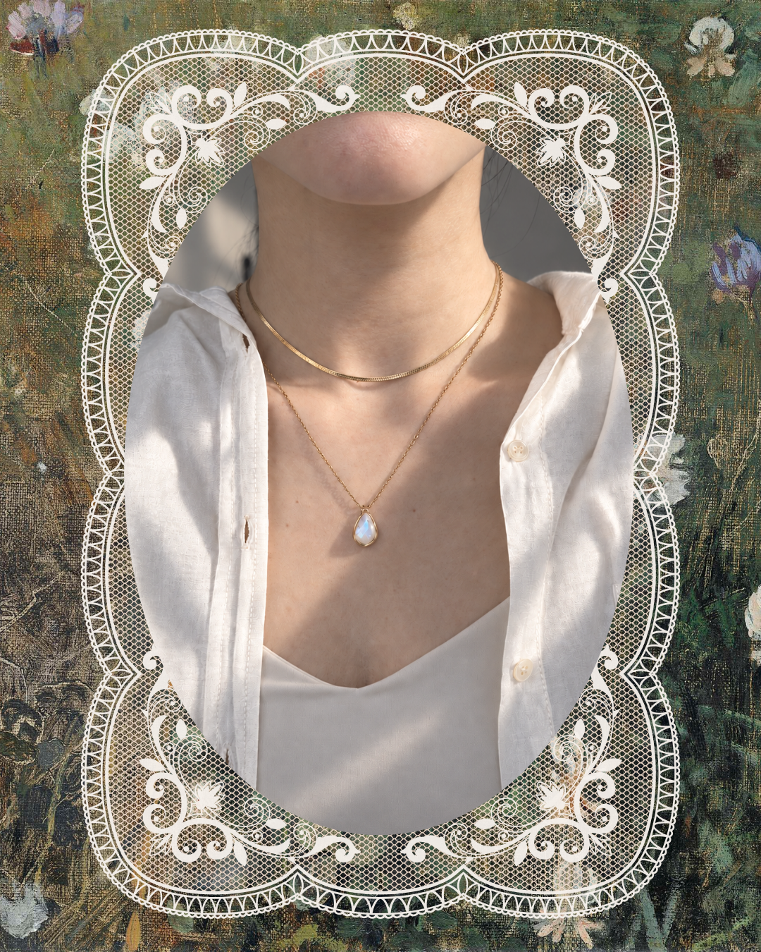Blue Sheen Moonstone Necklace