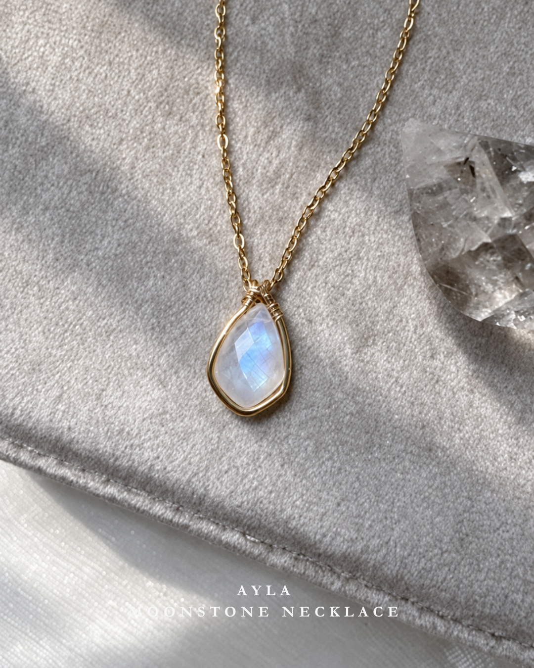 Blue Sheen Moonstone Necklace