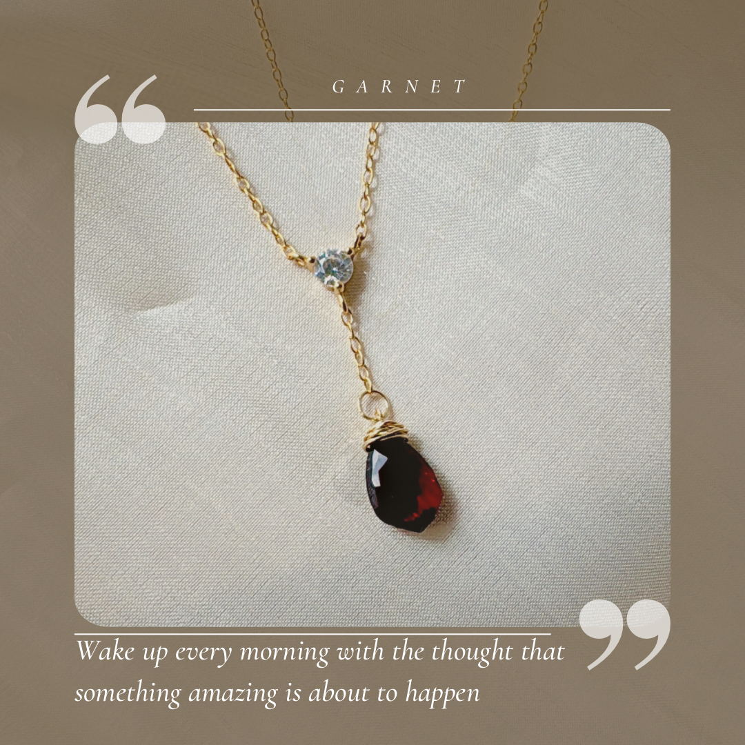 Y-Necklace | Garnet