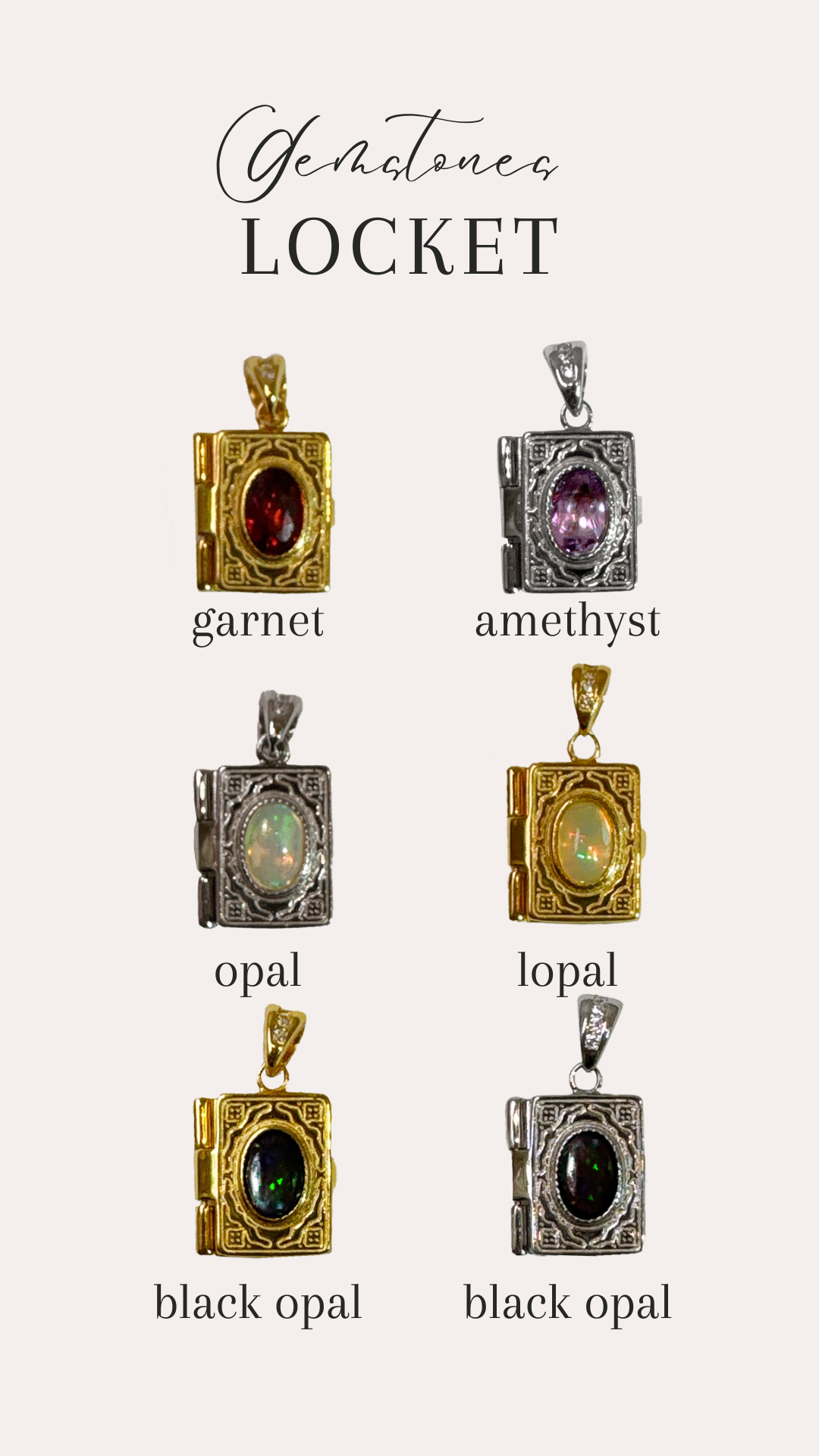 Gemstone Locket Necklace