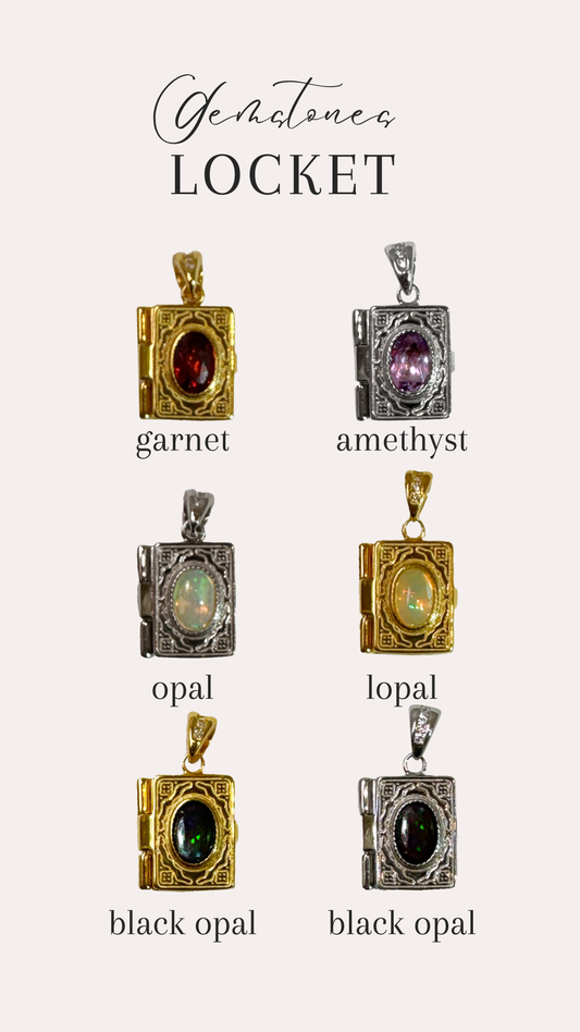 Gemstone Locket Necklace