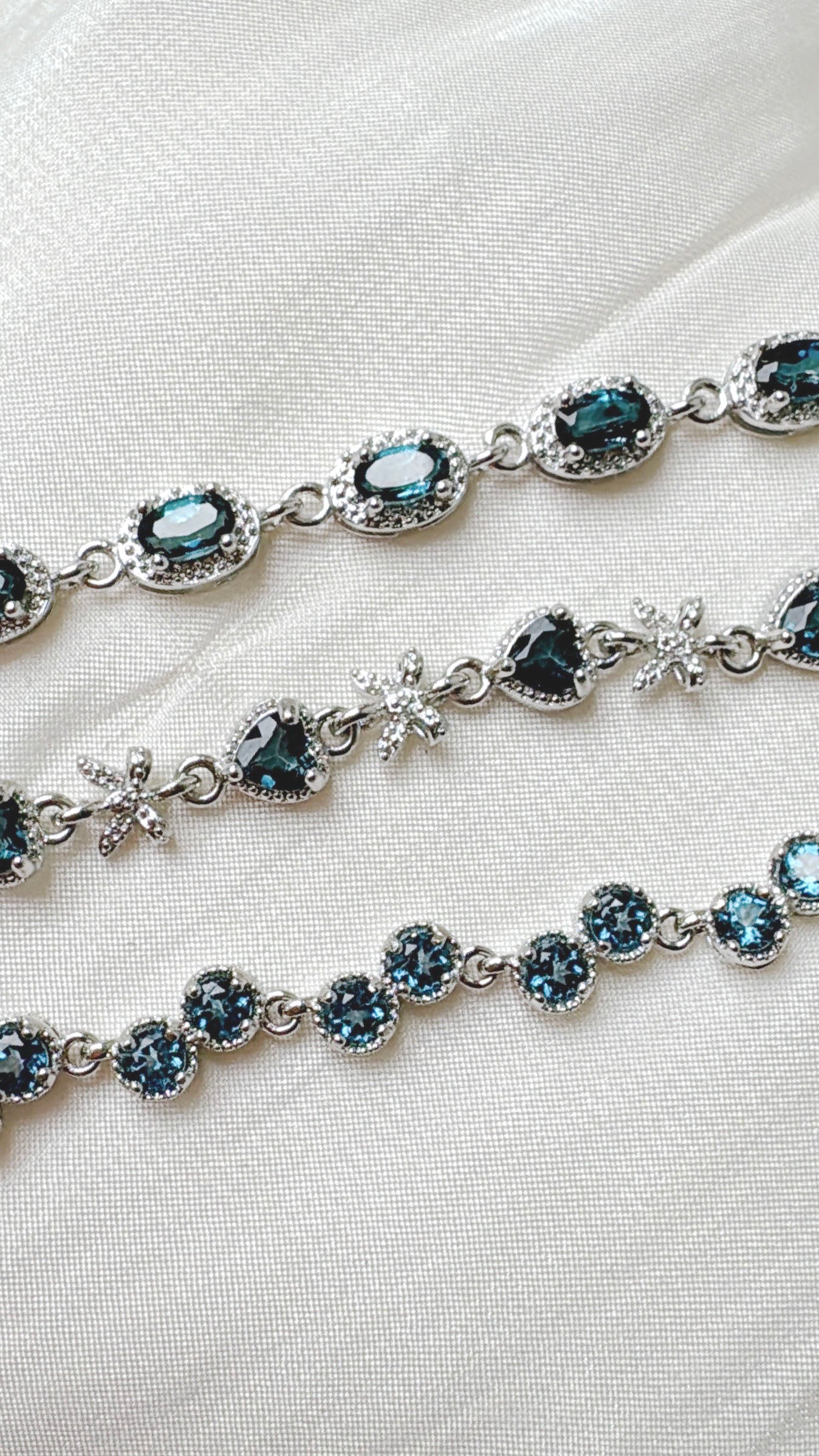 London Blue Ribbon-Heart Bracelet