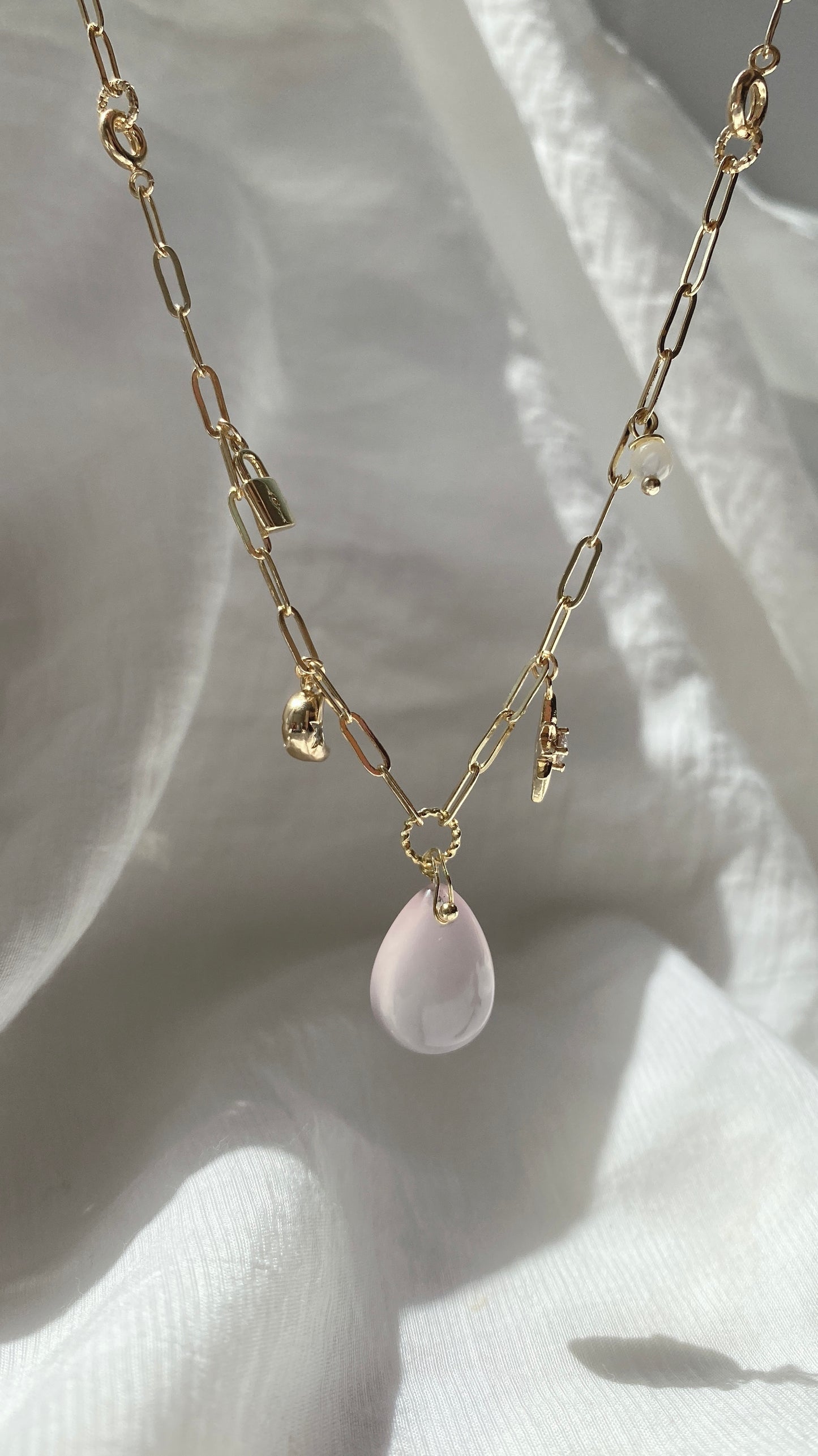 Sweet Dream* Rose Quartz  2-way necklace