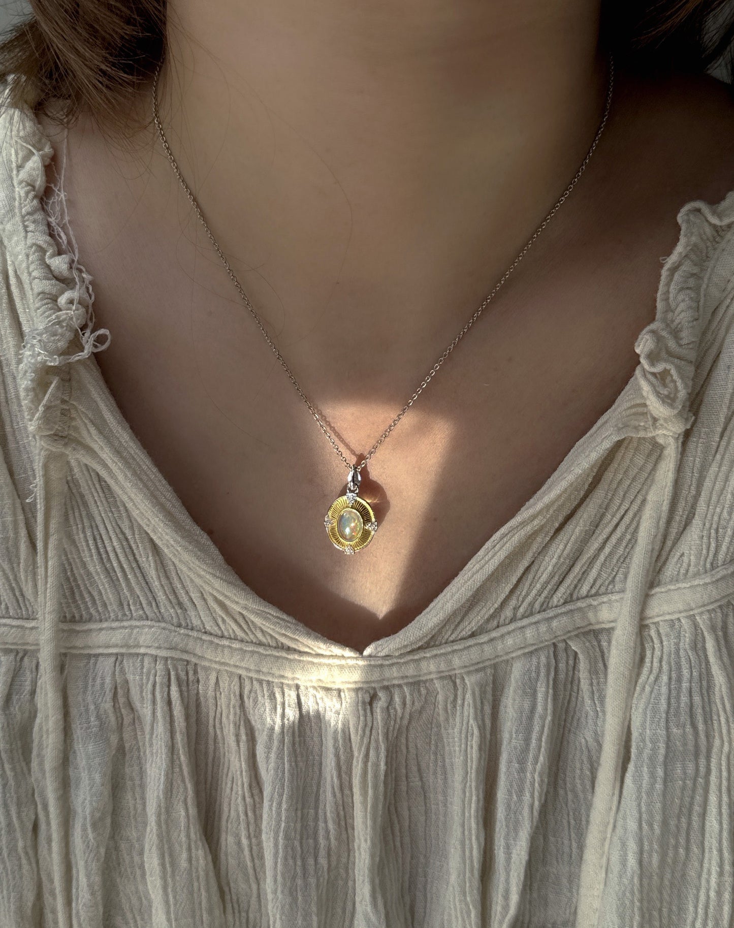 Opal Reverie Two-tone Necklace