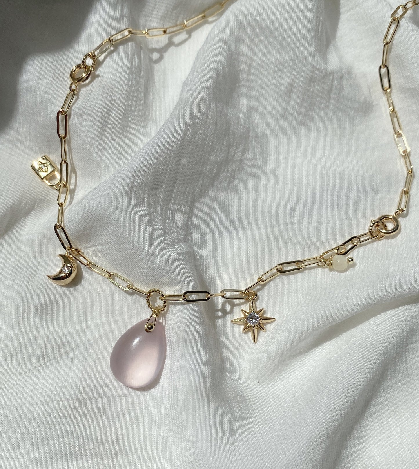 Sweet Dream* Rose Quartz  2-way necklace