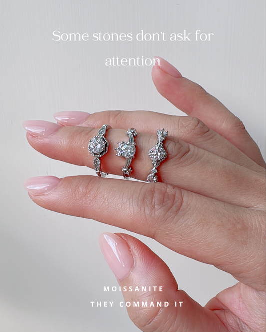 Moissanite vintage-inspired Ring | Camile · Evelyn · Seraphina