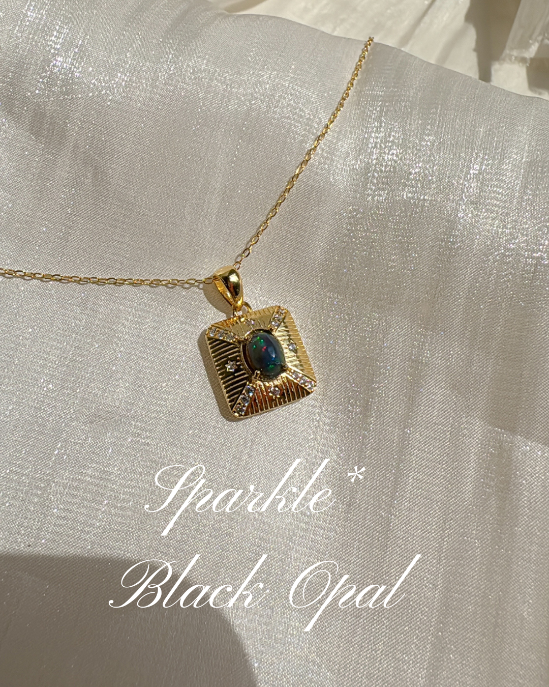 Sparkle Black Opal Necklace