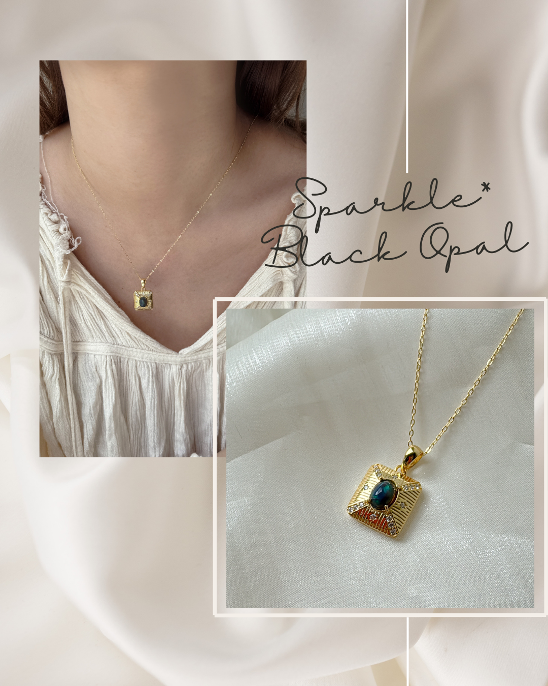 Sparkle Black Opal Necklace