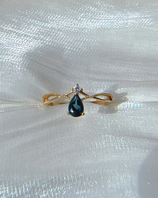 London Blue Topaz Crown Ring