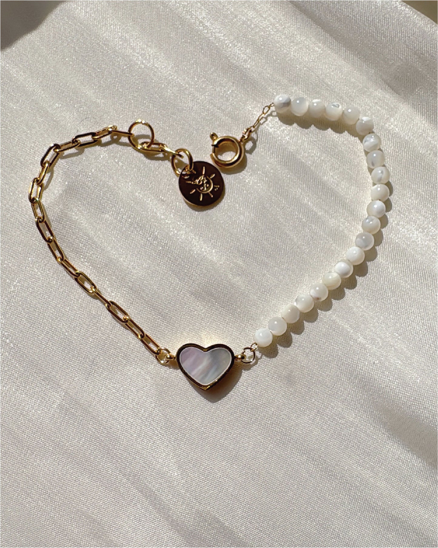 Linked Heart Mother of pearl Bracelet