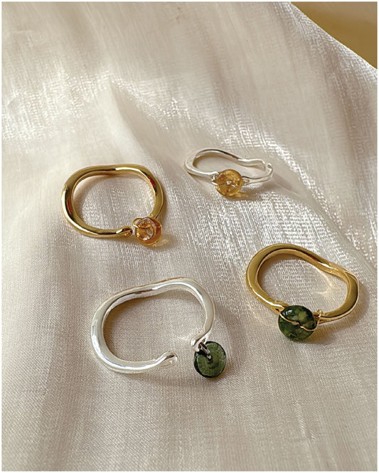 平安扣戒指| Lucky Doughnut Tourmaline Rings