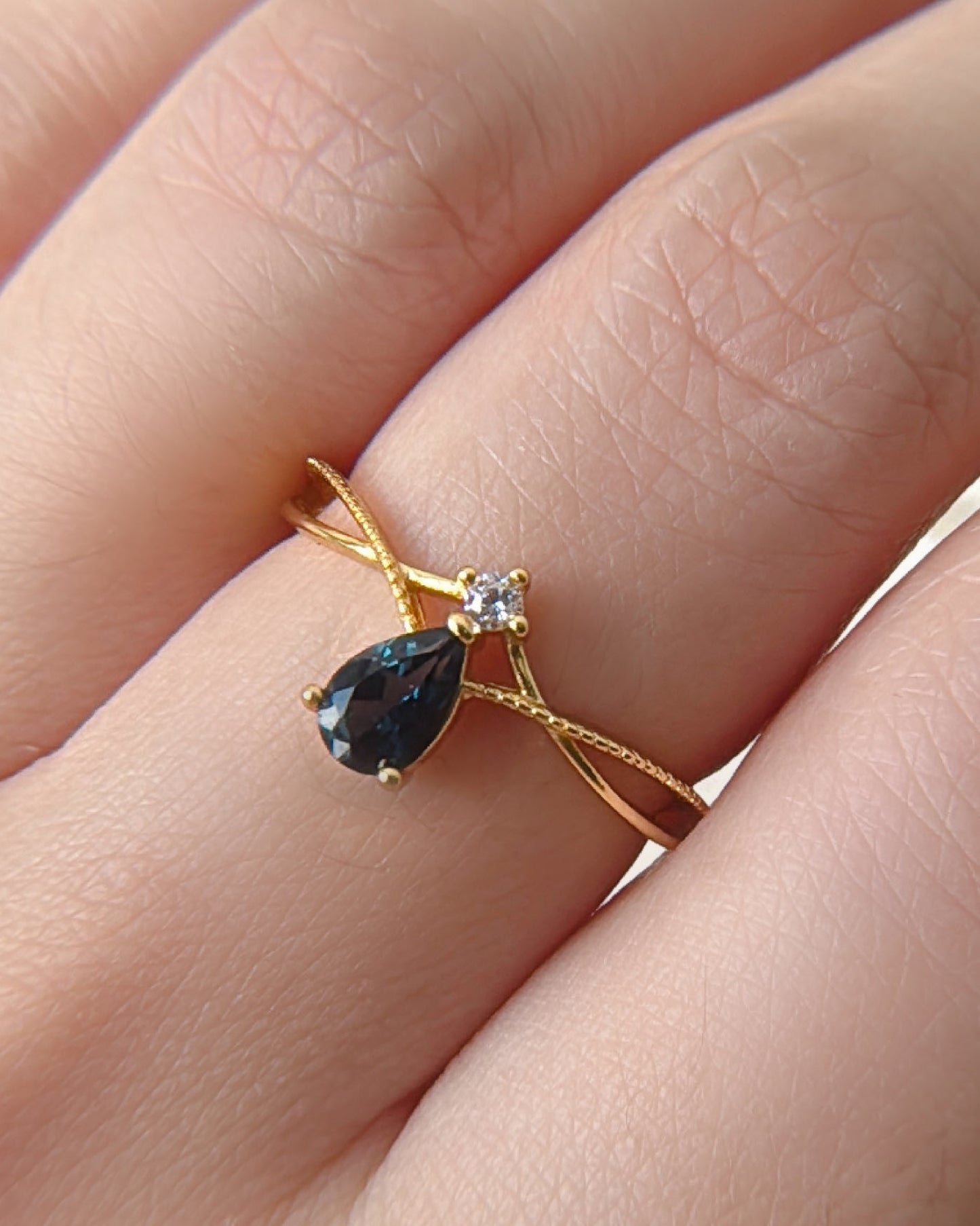 London Blue Topaz Crown Ring