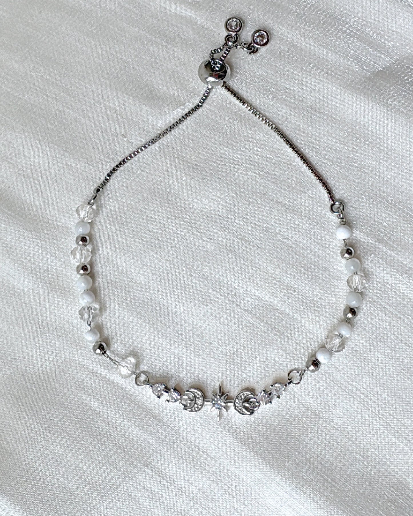 Celestial Bracelet | Mother of Pearl and Clear Quartz