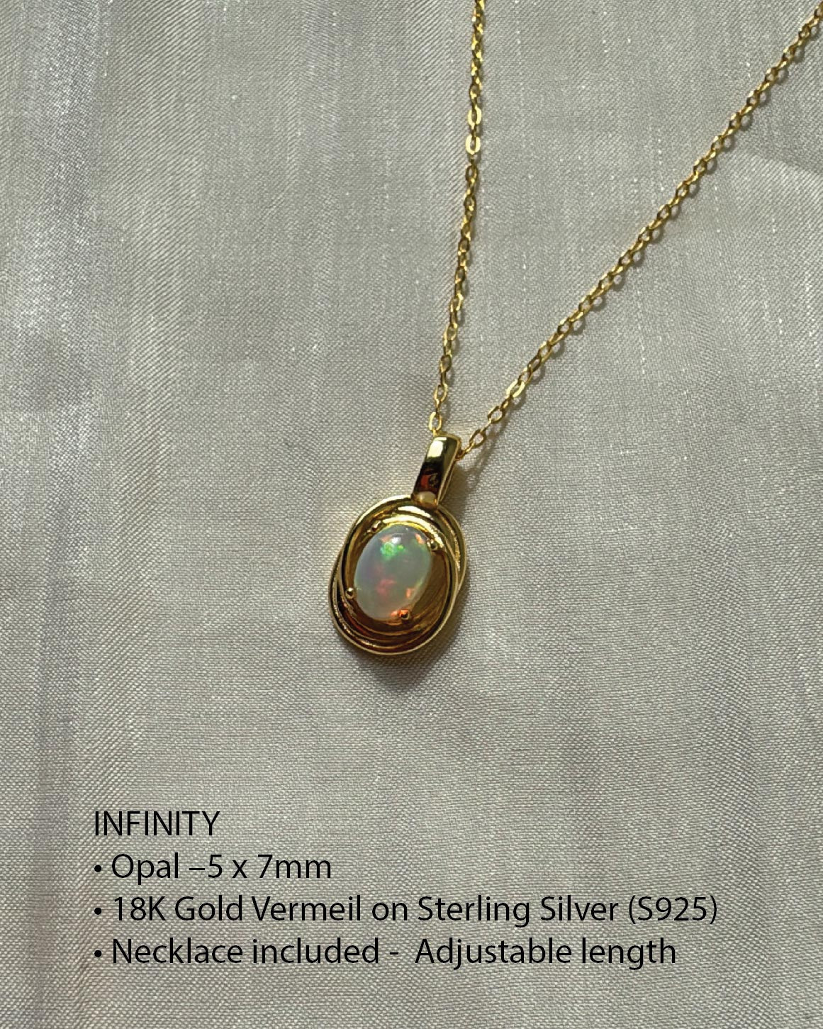 Opal Infinity Necklace