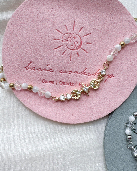 Celestial Bracelet | Mother of Pearl and Clear Quartz