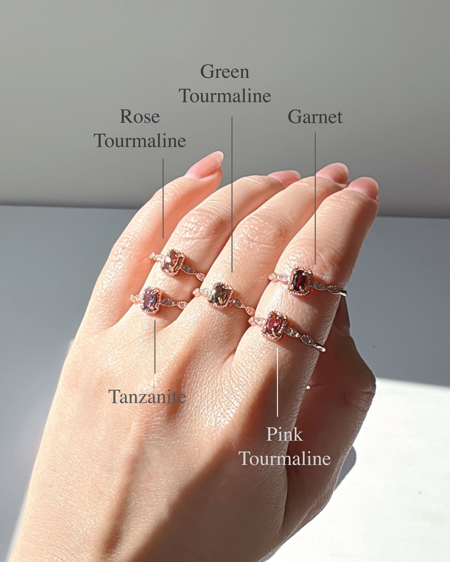 Vintage Lace Gem Stone Rings