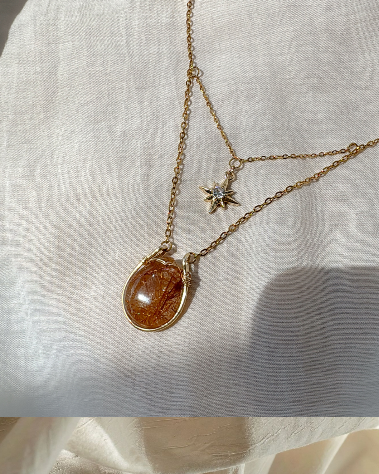 Solar Veil | Copper Rutilated Necklace