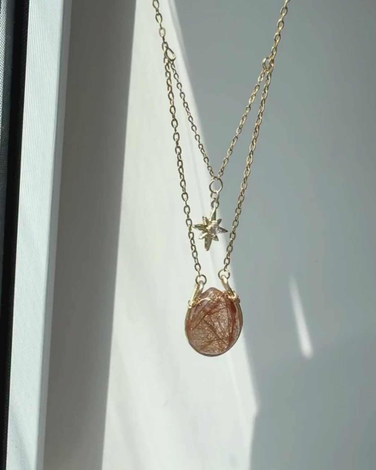 Solar Veil | Copper Rutilated Necklace