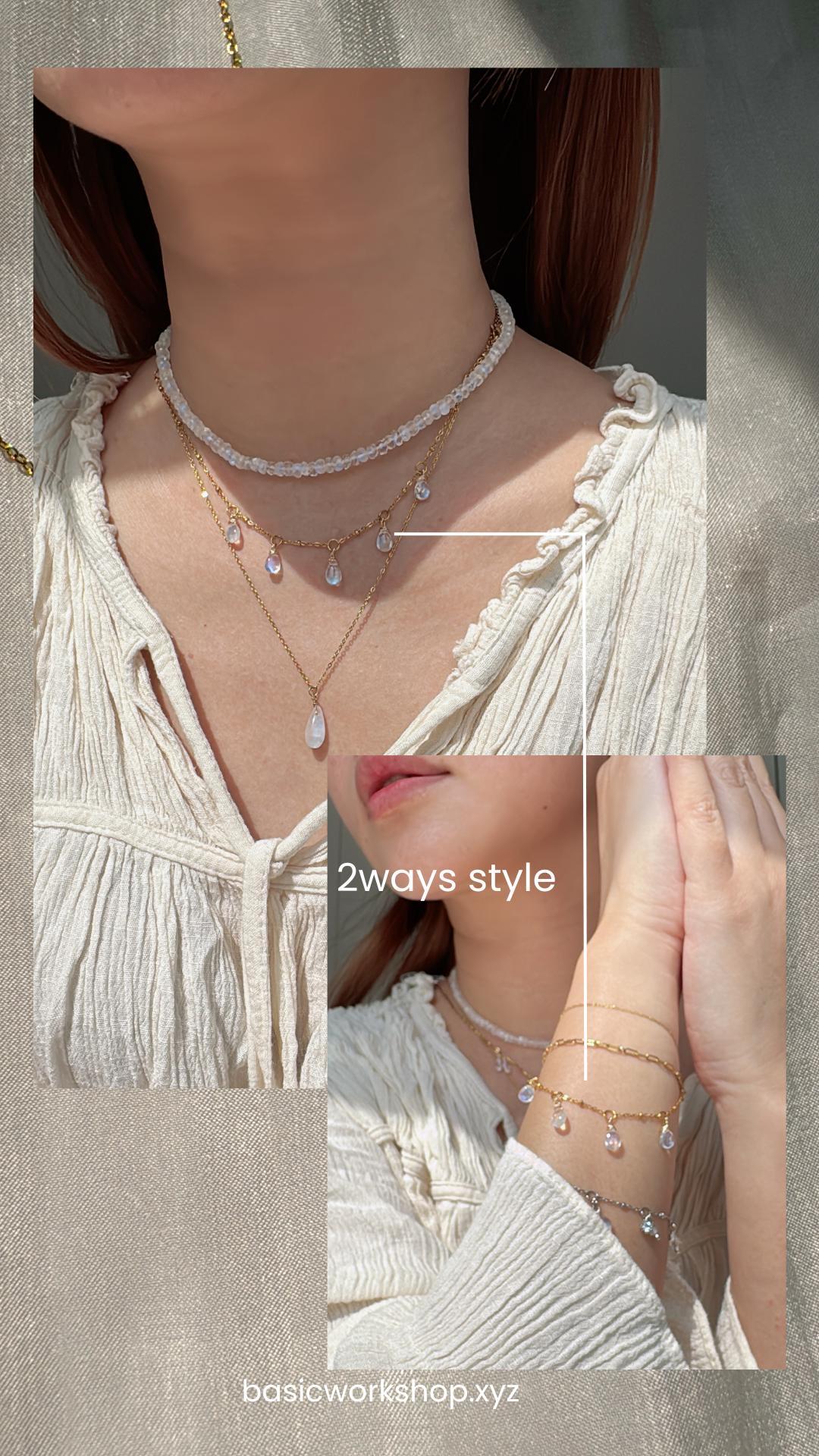 Moonstone 2ways Gatsby Necklace