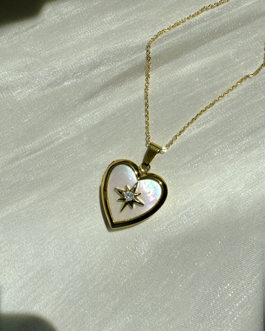 Mother of Pearl Love-Locket Necklace
