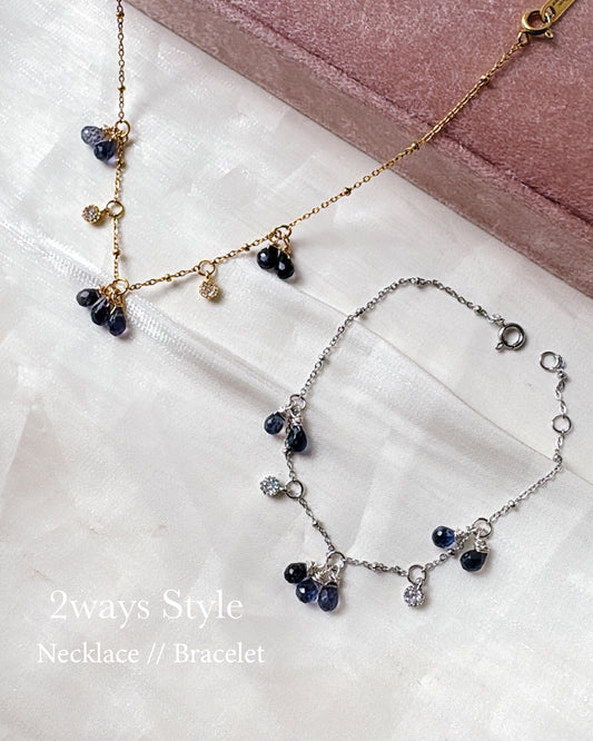 Iolite RainDrops 2ways Gatsby Necklace