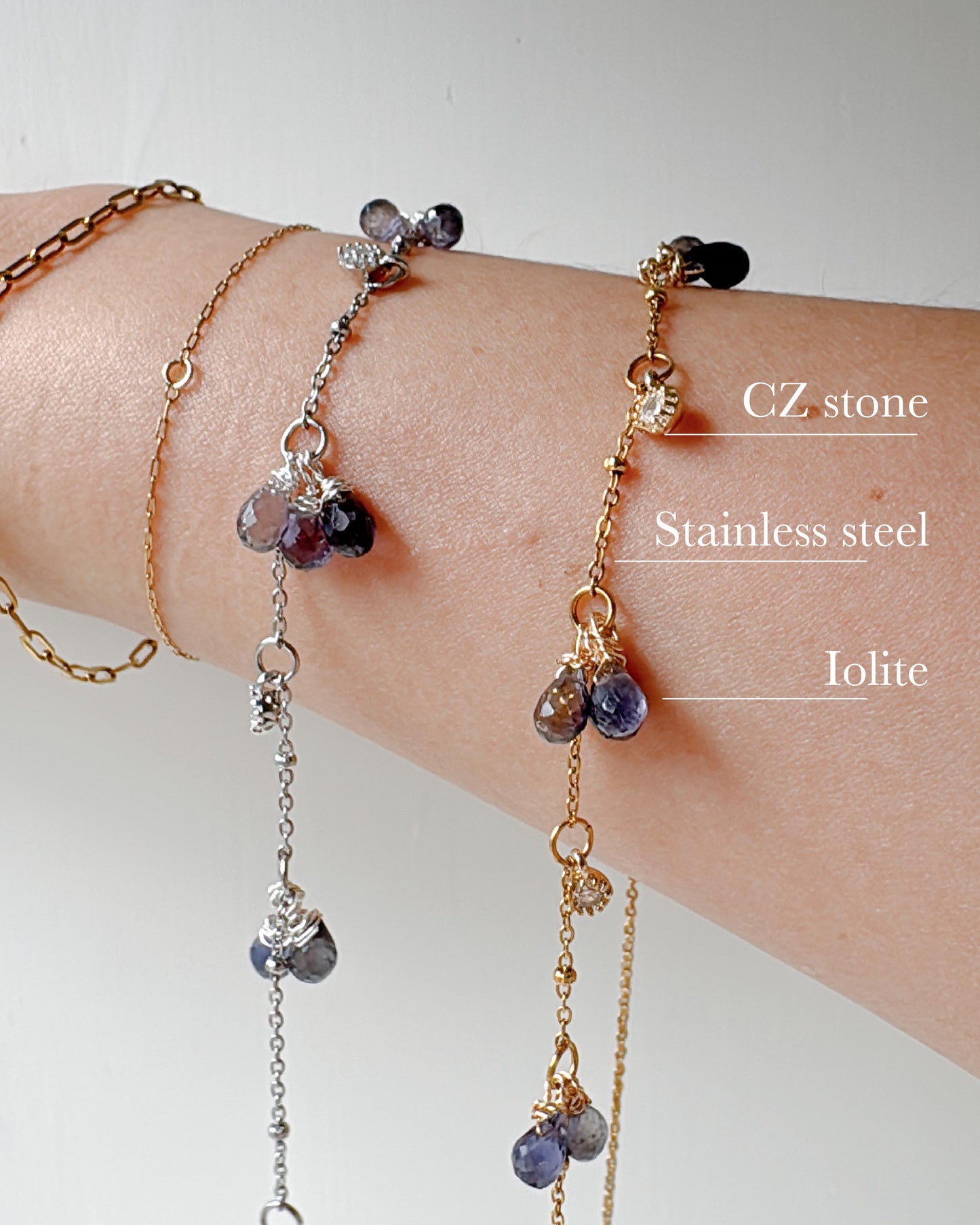 Iolite RainDrops 2ways Gatsby Necklace