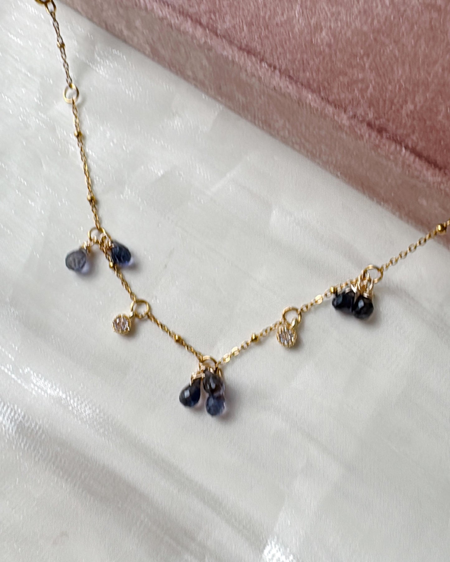 Iolite RainDrops 2ways Gatsby Necklace