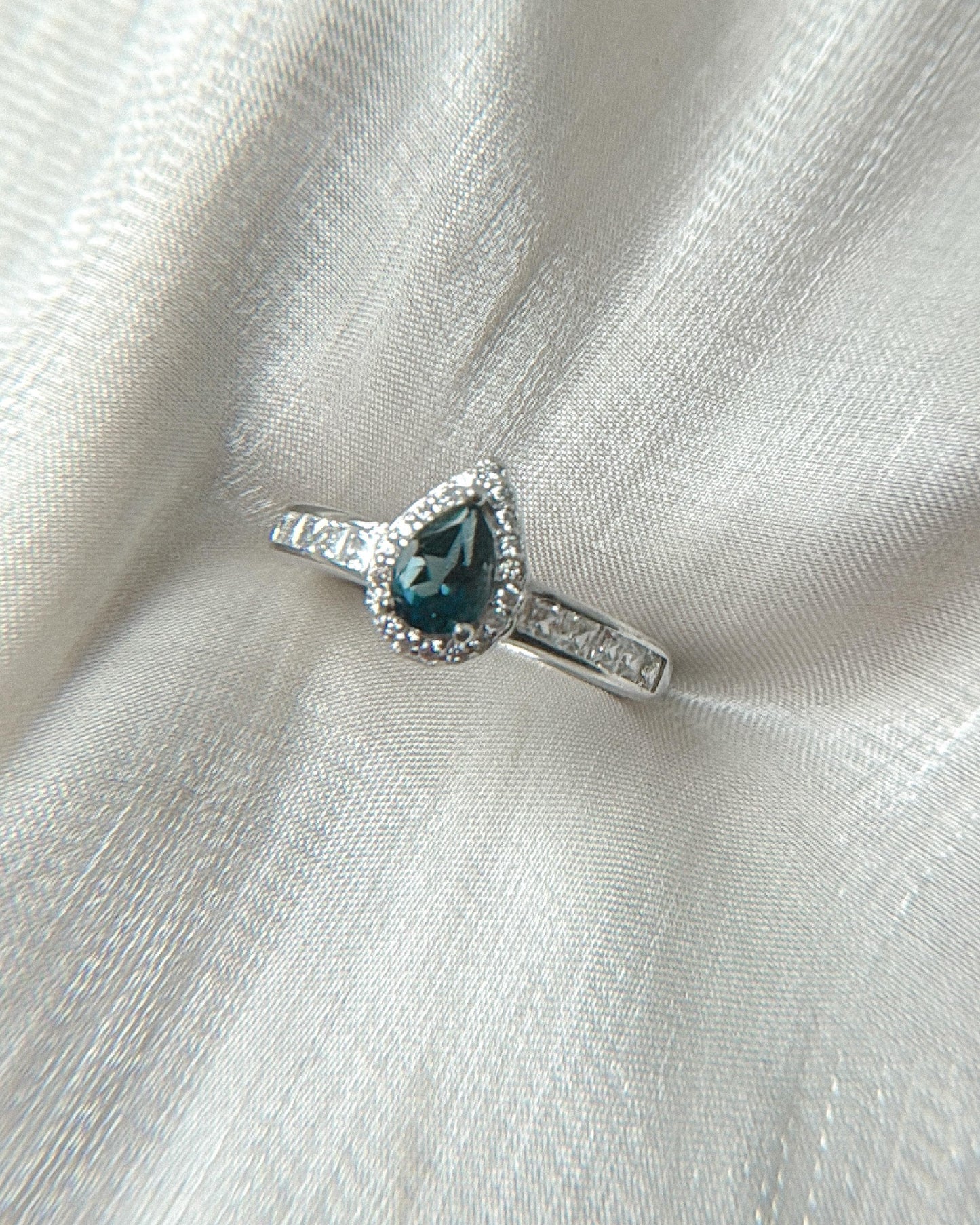 London Blue Topaz  Pear Shape Rings