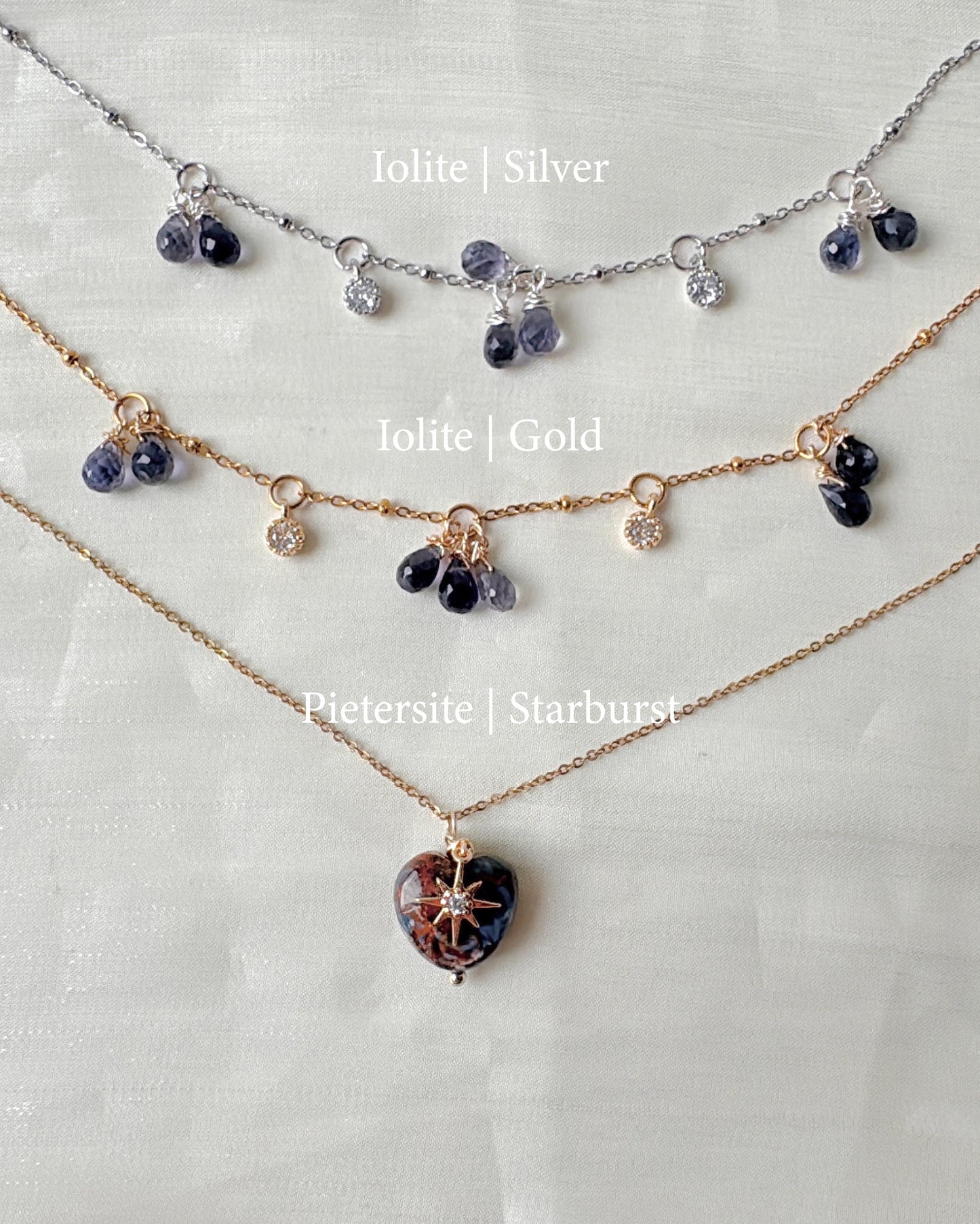 Iolite RainDrops 2ways Gatsby Necklace