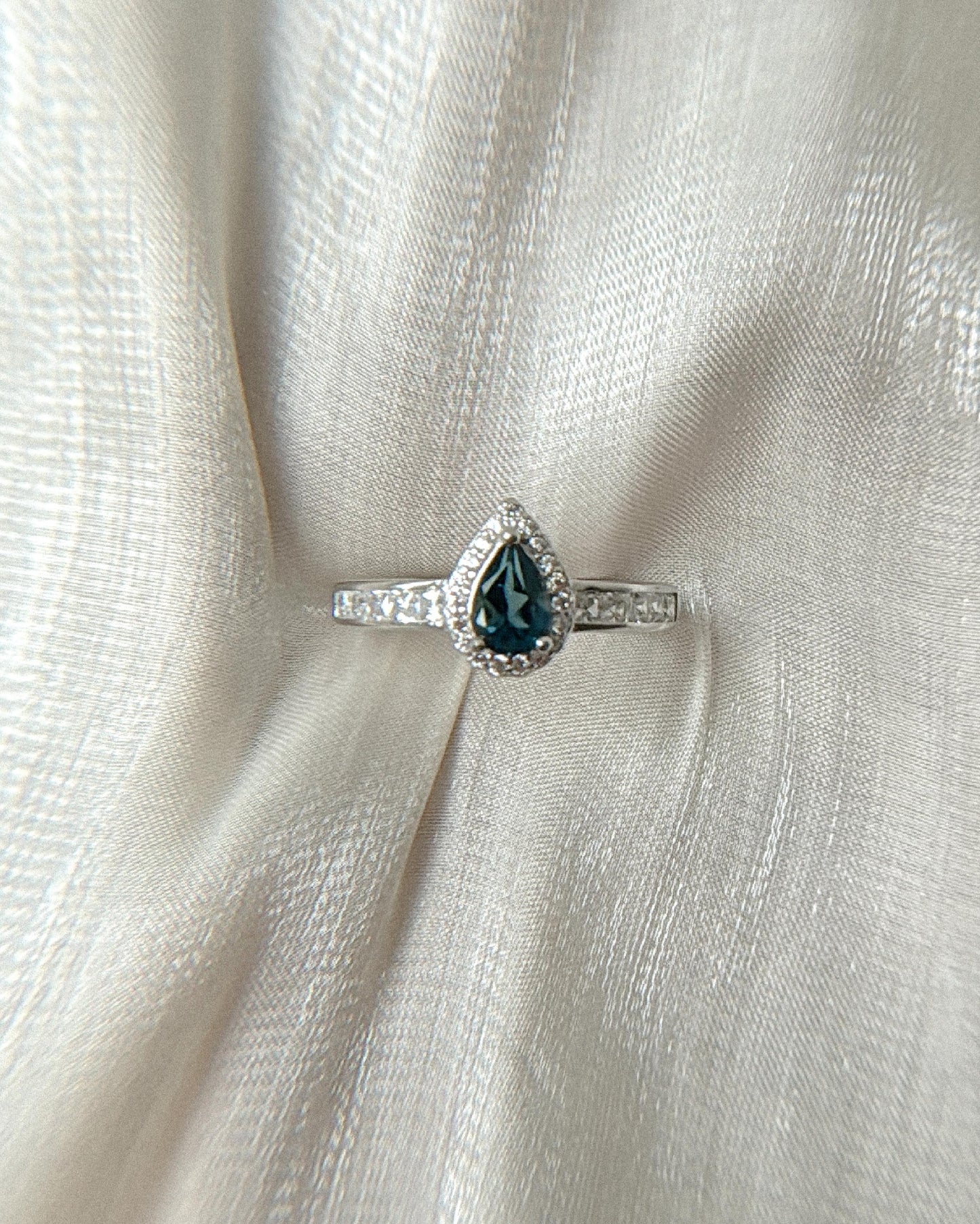 London Blue Topaz  Pear Shape Rings