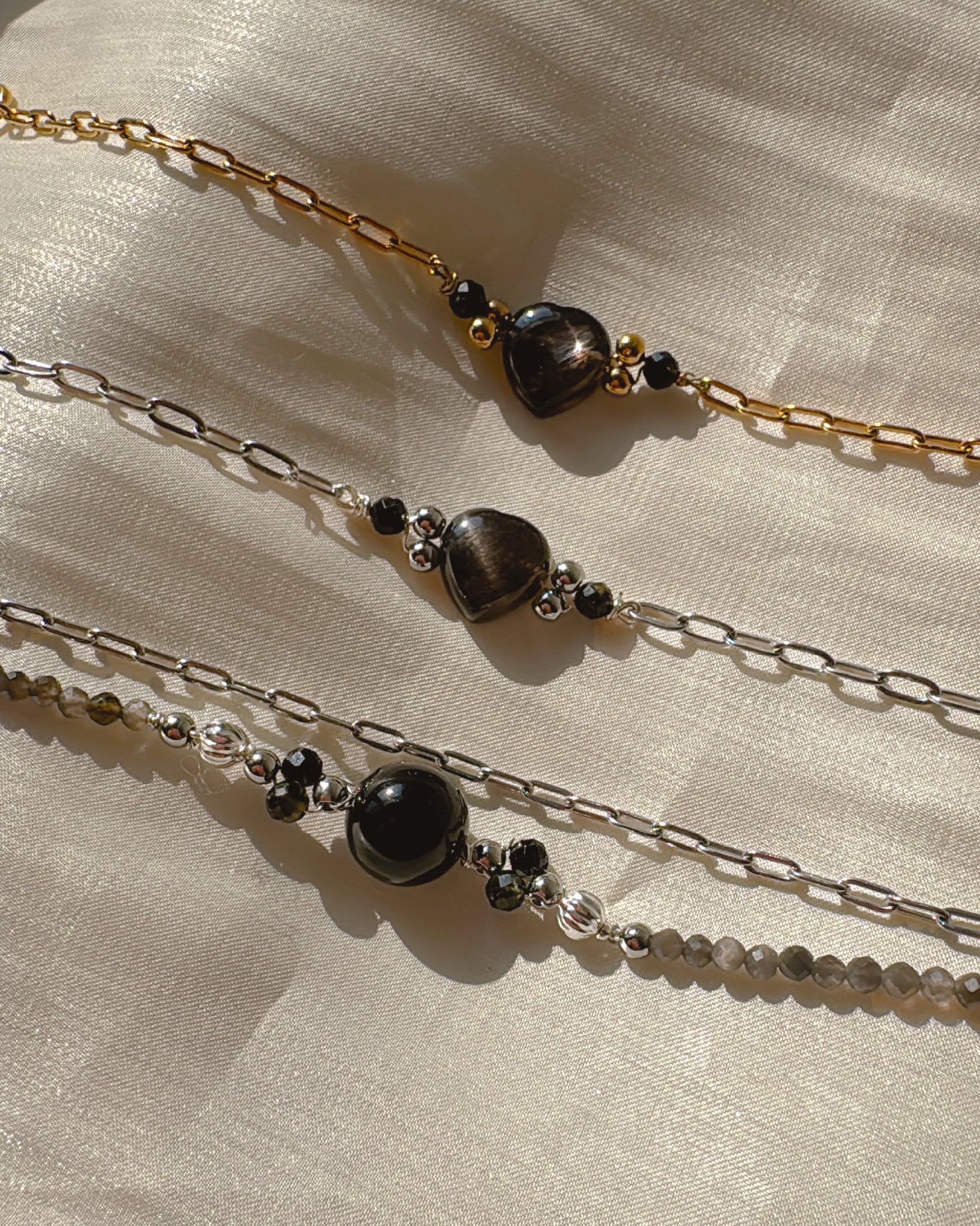 Obsidian | Hypersthene | Bracelet