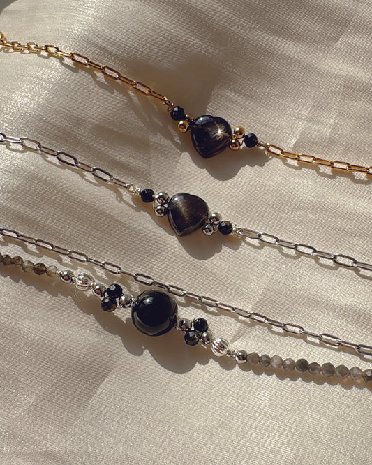 Obsidian | Hypersthene | Bracelet