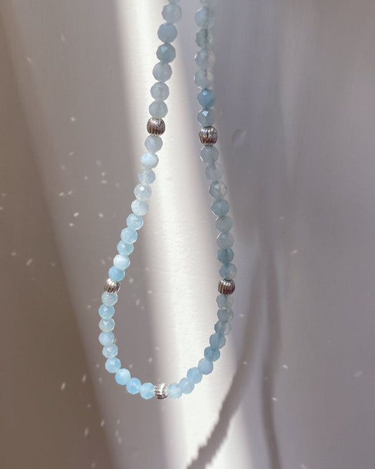 Aquamarine 5mm Sparkel Necklace