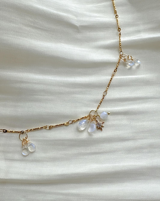 RainDrops Moonstone Necklace