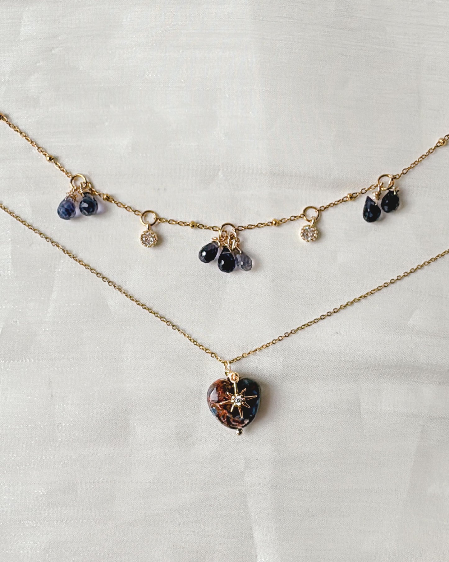 Pietersite Heart with Starburst Necklace