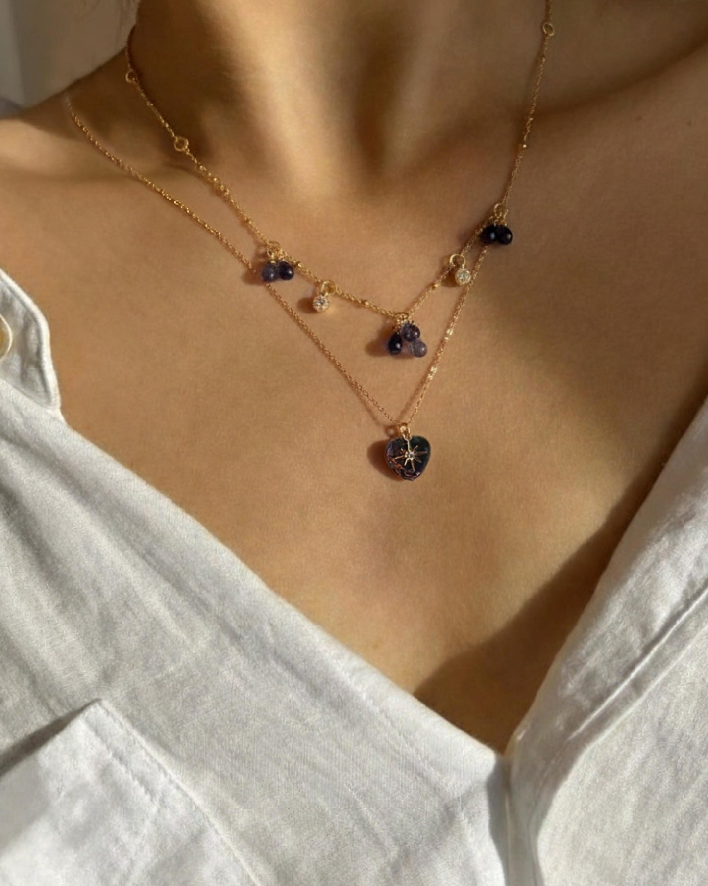 Pietersite Heart with Starburst Necklace