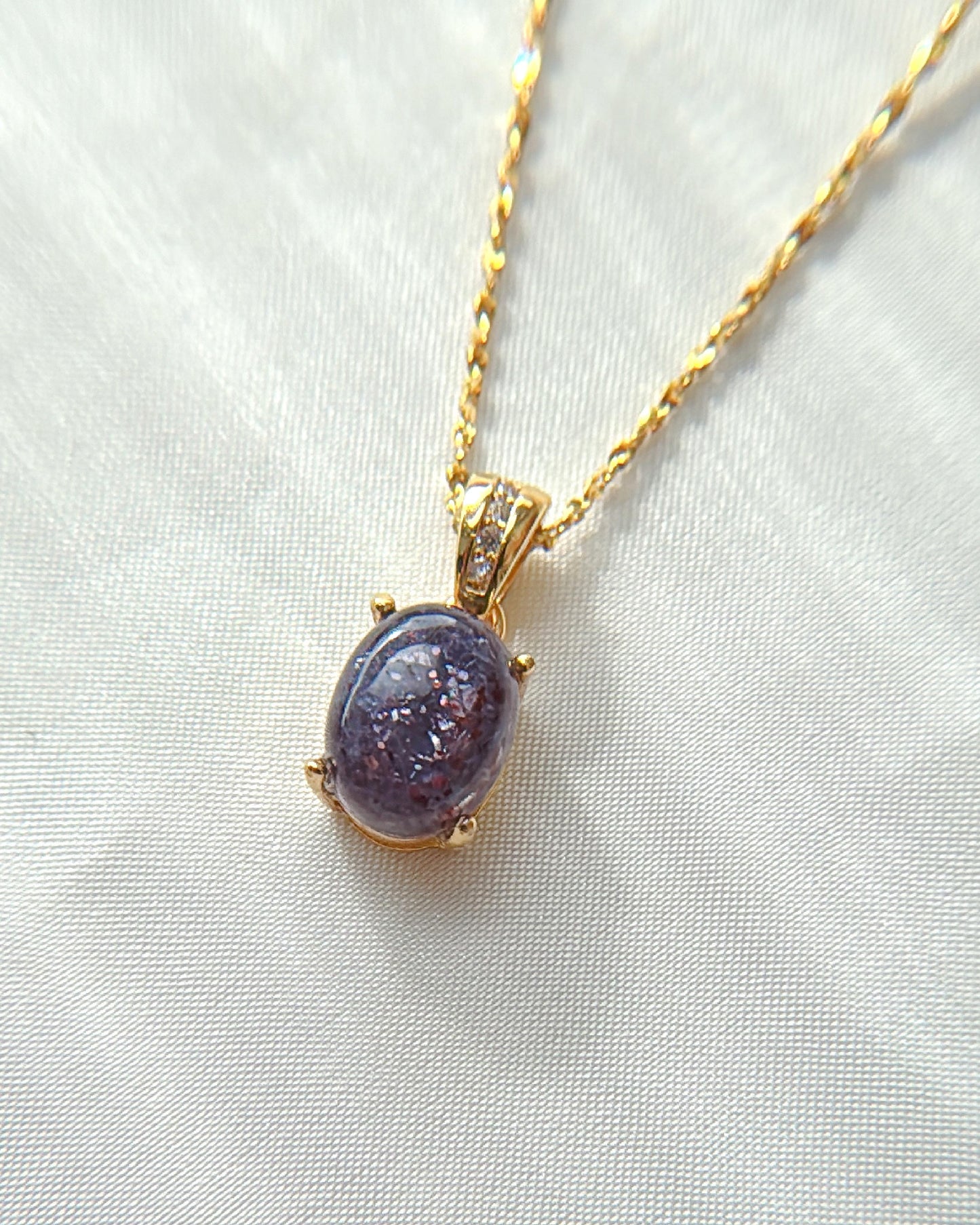 Bloodshot Iolite Necklace